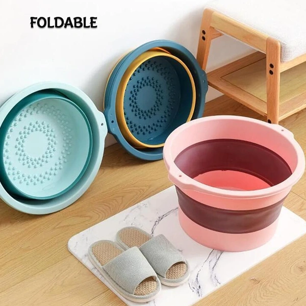 Folding Tub, with Hanging Hole Silicone Multi-Purpose Portable Collapsible