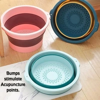 Folding Tub, with Hanging Hole Silicone Multi-Purpose Portable Collapsible