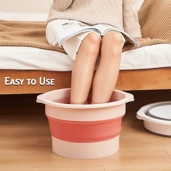 Folding Tub, with Hanging Hole Silicone Multi-Purpose Portable Collapsible