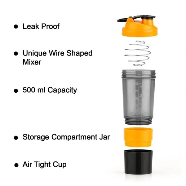 Gym Protein Shaker Bottle with Free Hand Grip with Steel Ball