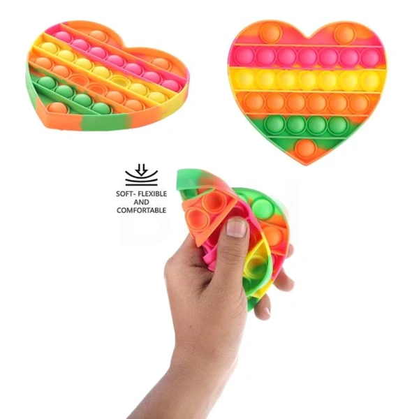 Heart POPit Fidget Toy with Night Glow Effect