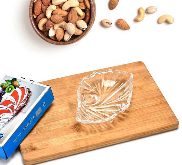 Leaf shaped Glass Serve tray
