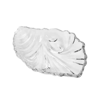 Leaf shaped Glass Serve tray