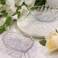 Leaf shaped Glass Serve tray