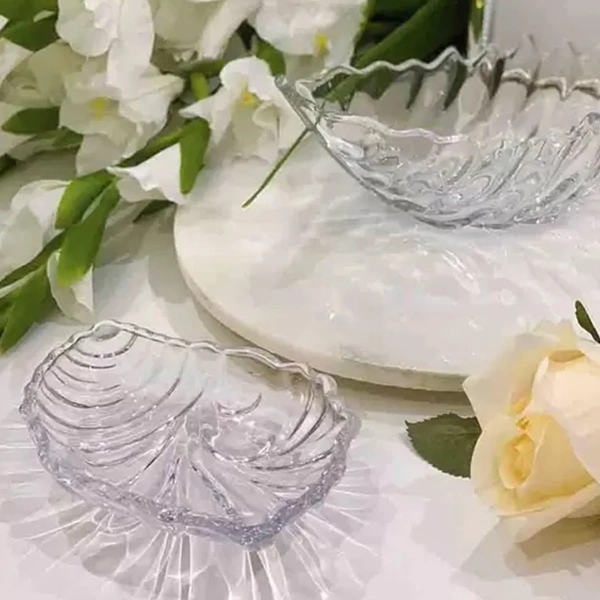 Leaf shaped Glass Serve tray