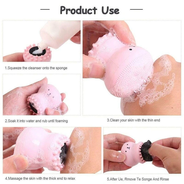 Octopus Design Silicone Facial Cleansing Brush
