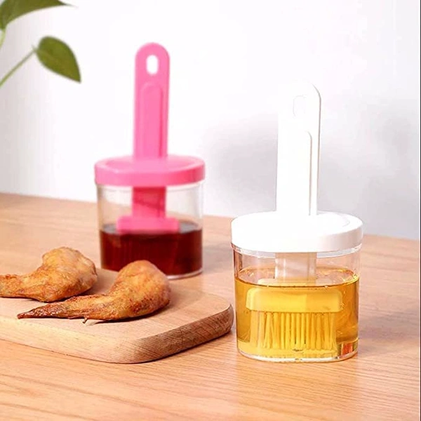 Oil Dispenser Bottle,Oil Dispenser with Silicone Oil Brush,Wide Opening Oil Bottle,200ml Oil Container
