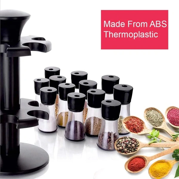 Premium Multipurpose Revolving Plastic Spice Rack Masala (12 Pcs)