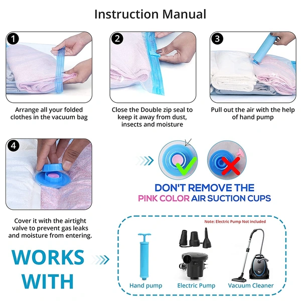 Reusable Vacuum Storage Space Saver Bags Vacuum Storage Bags for Comforters,Blankets,Clothes Vacuum Storage Reusable Zip Lock Space Saver Bag Vacuum Storage Seal Bags