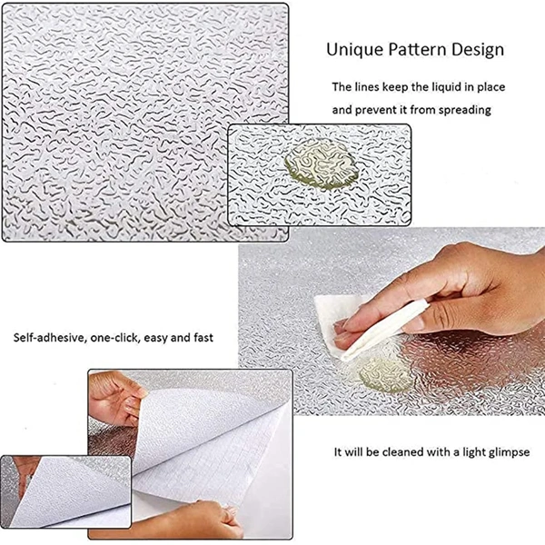 Silver Aluminium foil Paper Sticker Roll for Kitchen Wall