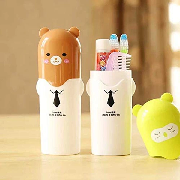 Teddy Cartoon Shape  Toothbrush Holder 1pcs