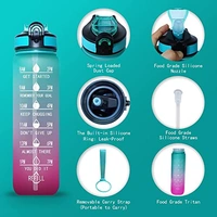 Unbreakable Silicone 1 Litre Motivational Water Bottle with Time Marke