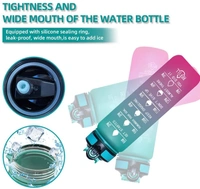 Unbreakable Silicone 1 Litre Motivational Water Bottle with Time Marke