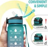 Unbreakable Silicone 1 Litre Motivational Water Bottle with Time Marke
