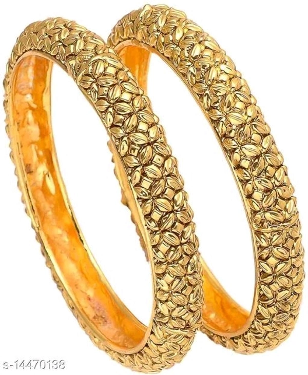 Gold Plated Bangles Made With Beautiful Cut Design