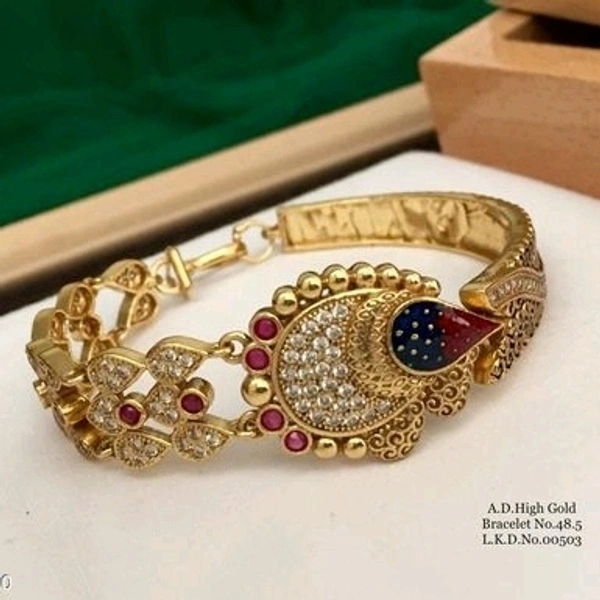 Unique Bracelet & Brass Metal & CopperPlating: Gold Plated  American Diamond Dispatch In 2-3 Days