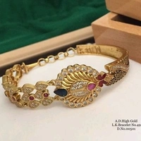 Unique Bracelet & Brass Metal & CopperPlating: Gold Plated  American Diamond Dispatch In 2-3 Days