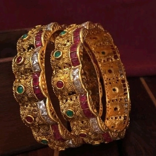 Bangles Metal-BrassGold Plated Artificial Stones & Beads Dispatch In 2-3 Days Cod Available