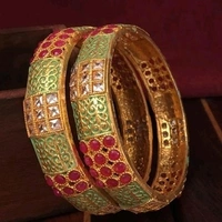 Bangles Metal-BrassGold Plated Artificial Stones & Beads Dispatch In 2-3 Days Cod Available