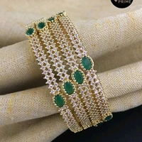 Brass metal  & CopperPlated,Gold Plated Cz Stone Bangle Set Dispatch In 2-3 Days Cod Available