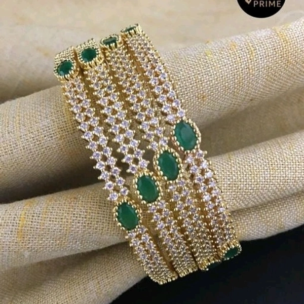 Brass metal  & CopperPlated,Gold Plated Cz Stone Bangle Set Dispatch In 2-3 Days Cod Available