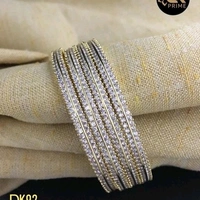 Brass metal  & CopperPlated,Gold Plated Cz Stone Bangle Set Dispatch In 2-3 Days Cod Available
