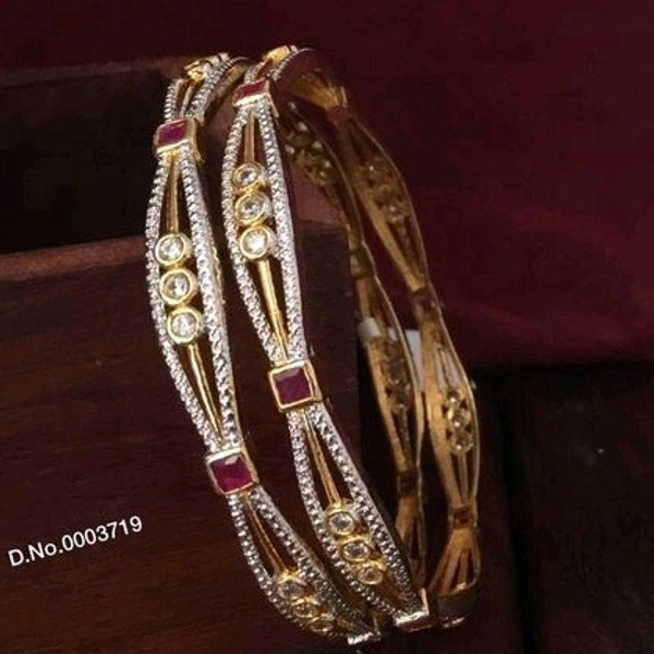 Brass Metal,gold Plated American Diamond Bangles ,Dispatch: 2-3 Days Cod Available