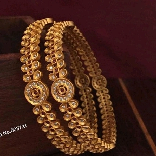 Brass Metal,gold Plated American Diamonds And Ruby Bangles ,Dispatch: 2-3 Days Cod Available