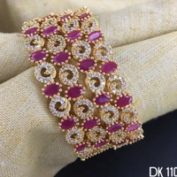 Brass Metal,gold Plated American Diamonds And Ruby Bangles ,Dispatch: 2-3 Days Cod Available