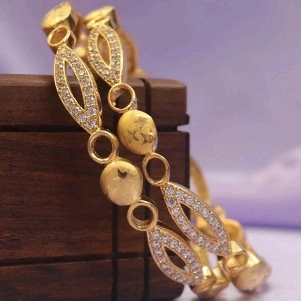 Brass Metal,gold Plated American Diamonds And Ruby Bangles ,Dispatch: 2-3 Days Cod Available