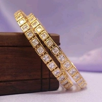 Brass Metal,gold Plated American Diamonds And Ruby Bangles ,Dispatch: 2-3 Days Cod Available