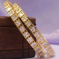 Brass Metal,gold Plated American Diamonds And Ruby Bangles ,Dispatch: 2-3 Days Cod Available