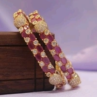 Brass Metal,gold Plated American Diamonds And Ruby Bangles ,Dispatch: 2-3 Days Cod Available
