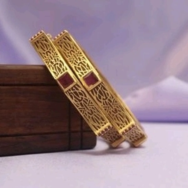 Brass Metal,gold Plated American Diamonds And Ruby Bangles ,Dispatch: 2-3 Days Cod Available