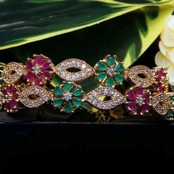 Brass Metal,gold Plated American Diamonds And Ruby Bangles ,Dispatch: 2-3 Days Cod Available