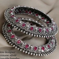 Black Metal With Kundans , And Beads Bangles All Sizes Available, Cod Available