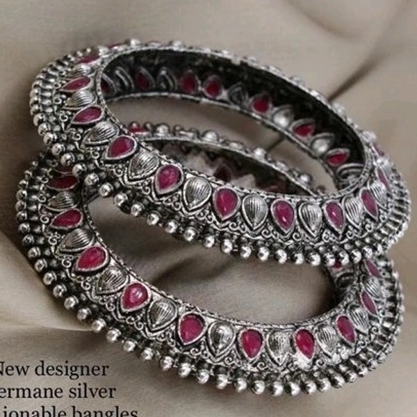 Black Metal With Kundans , And Beads Bangles All Sizes Available, Cod Available