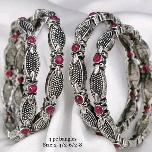 Black Metal With Kundans , And Beads Bangles All Sizes Available, Cod Available