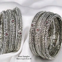 Black Metal With Kundans , And Beads Bangles All Sizes Available, Cod Available