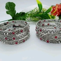 Black Metal With Kundans , And Beads Bangles All Sizes Available, Cod Available
