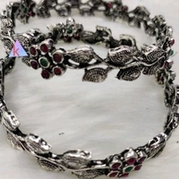 Black Metal With Kundans , And Beads Bangles All Sizes Available, Cod Available