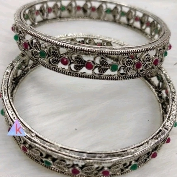 Black Metal With Kundans , And Beads Bangles All Sizes Available, Cod Available