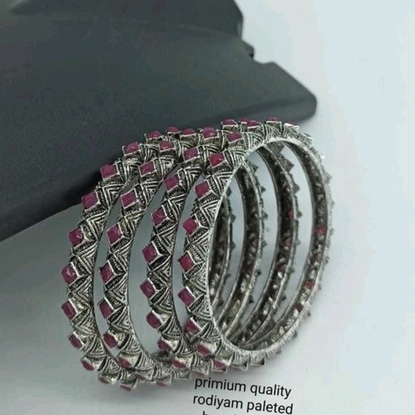 Black Metal With Kundans , And Beads Bangles All Sizes Available, Cod Available