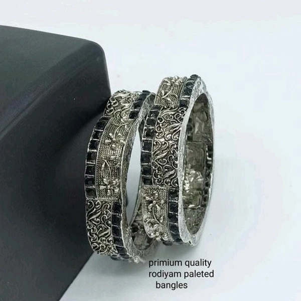 Black Metal With Kundans , And Beads Bangles All Sizes Available, Cod Available