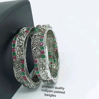 Black Metal With Kundans , And Beads Bangles All Sizes Available, Cod Available
