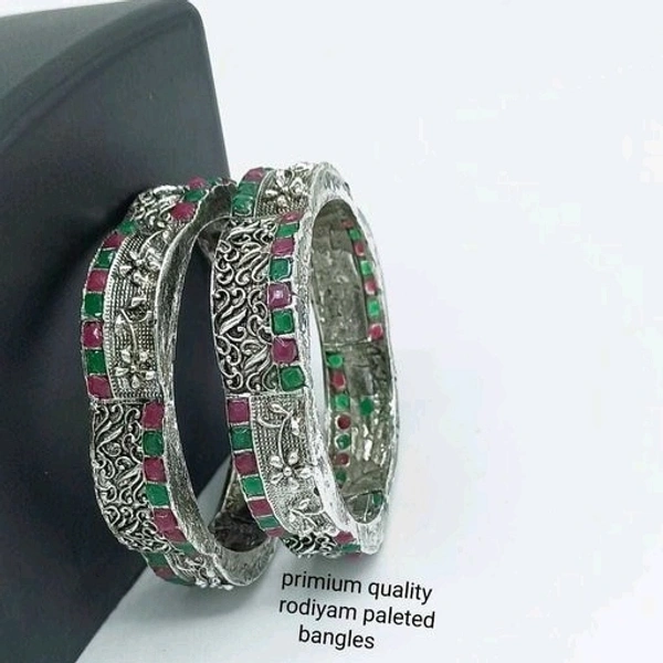 Black Metal With Kundans , And Beads Bangles All Sizes Available, Cod Available