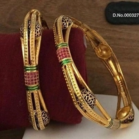 Brass Metal,gold Plated American Diamonds   And Ruby Bangles ,Dispatch: 2-3 Days Cod Available