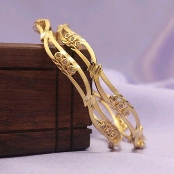 Brass Metal,gold Plated American Diamonds   And Ruby Bangles ,Dispatch: 2-3 Days Cod Available