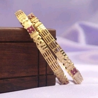 Brass Metal,gold Plated American Diamonds   And Ruby Bangles ,Dispatch: 2-3 Days Cod Available