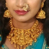 Gold Plated Brass Metal Matte Finish Short Necklace Set